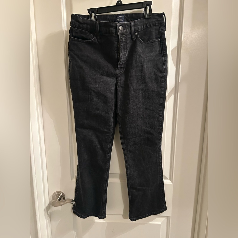 J. Crew Black Mid-Rise Flare Crop Jeans Size 29
